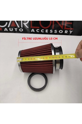 Ayarlanabilir Çaplı Açık Hava Filtresi Dar Kırmızı Renk 60mm-70mm-76mm