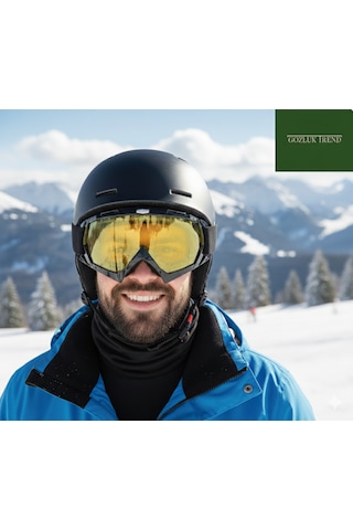 Esrada Kayak Gözlüğü Antifog Ventilli Uv Korumalı Güneş Kar Gözlük Sarıcam Snowboard Glasses Sporu Siyah