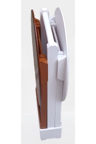 Çanta Zigon Sehpa Oval Model İkili Takım Ahşap Mdf Ceviz Ve Beyaz Renk Uyumu El Yapımı