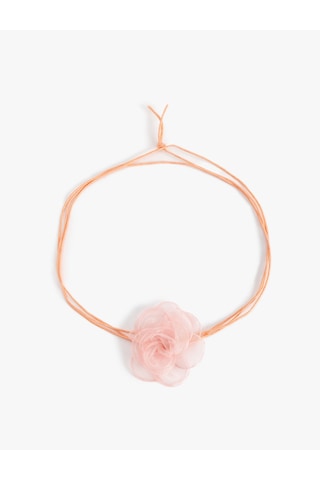 Koton Tül Çiçekli Choker Kolye Pembe 4sak71217aa Gül