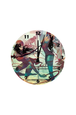 Ti-play Dansa Hazırlık 30x30cm Akrilik Dekoratif Modern Duvar Saati ÇOk Renkli