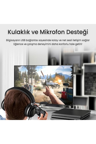 Veggieg Usb-a To 3.5mm Jack Aux Mikrofon Destekli Dac Chip Hifi Ses Kartı