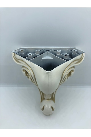 PLASTİK,14 CM KREM-GOLD EFEKTLİ BAZA,KOLTUK,MOBİLYA AYAĞI (4 ADET