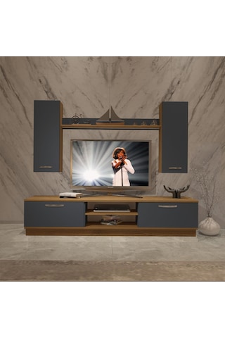 Decoraktiv Eko 5db Mdf Dvd Tv Ünitesi Tv Sehpası Pera - Antrasit
