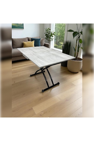 Ortadan Açılır Akıllı Masa Üst Mdf Lizbon Alt Ayak Siyah