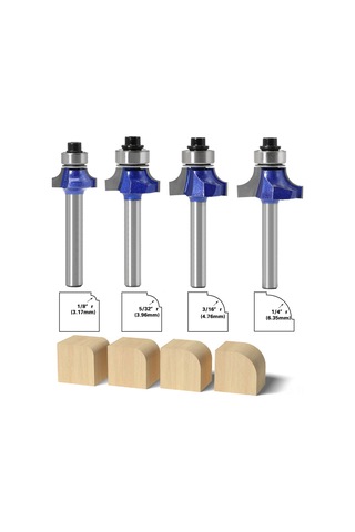 Suofeng Ahşap İşleme İçin Profesyonel Dereceli Yuvarlak Uçlu Freze Takımı - 4 Parça Set, Keskin Ve Hassas Kesimler, Çeşitli Freze Makineleriyle Uyumlu