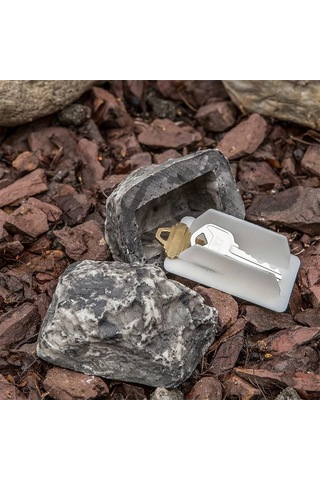 Reedark Grafit Renkli Reçine Taş Desenli Anahtar Saklama Kutusu - Gizli Paralar Ve Eşyalarınızı Konforlu Bir Şekilde Saklayın Siyah - Gri