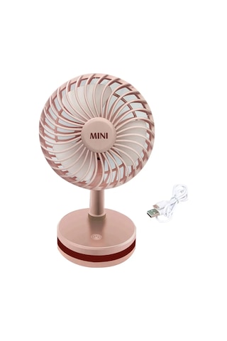 Ranyeek Abs Materyal Mini Masa Fanı - 3 Hızlı Ayar, Ultra Sessiz, Şarj Edilebilir - Ev, Ofis, Seyahat İçin Serinletici