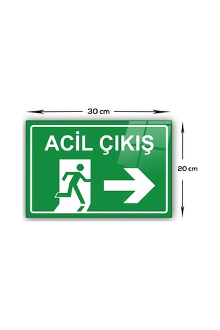 Decorita Cam Yönlendirme Levhası | Acil Çıkış - Doğu