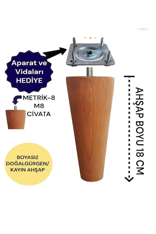 Konik Ayak 18 Cm Koltuk Baza Tv Ünitesi Ayağı Çap4.6