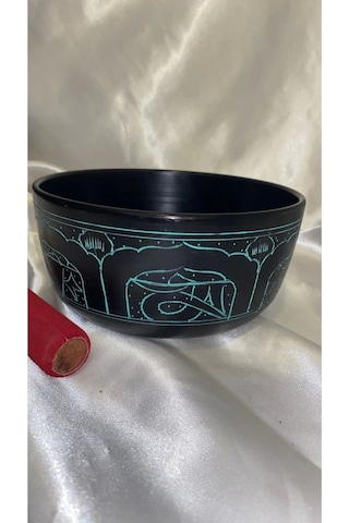 Tibet Çanağı Çanı Kasesi Meditasyon Yoga Singing Bowl 7 Element 19 Cm Çap Siyah Kişiye Özel Frekans