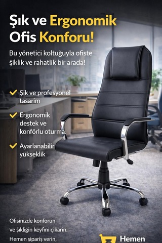 Yenilik Rüzgarı Ofis Müdür Çalışma Koltugu Siyah