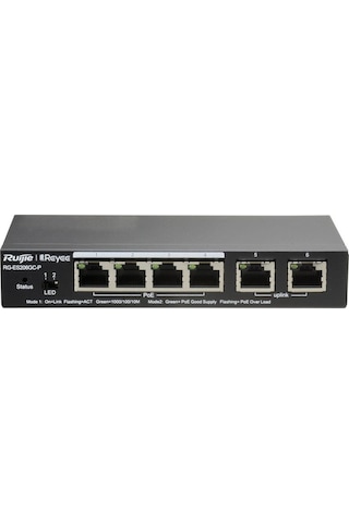 Ruijie Reyee RG-ES206GC-P 6 Portlu 4 Port PoE (54W) Gigabit Yönetilebilir Switch