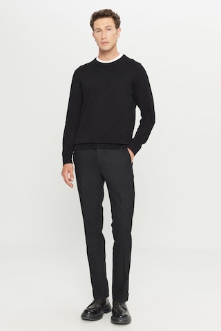 Altınyıldız Classıcs Erkek Sıyah Slim Fit Dar Kesim Gizli Lasiktli Yan Cepli Esnek Klasik Pantolon Siyah