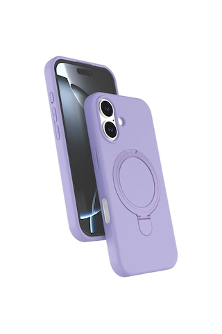 Özel Apple I Phone 17 Regal Magsafe Standlı Kapak - Lila Fırsat