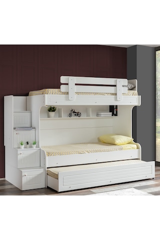 Ranza, Su Mdf Mebran Yavrulu Ranza + Mdf 3 Kapılı Dolap - Setay Beyaz