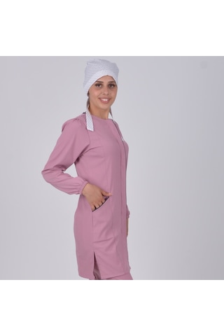 Pudra Soft Likra Hemşire Doktor Tesettür Alt Üst Takım Üniforma