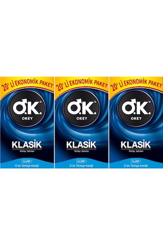 Okey Klasik Prezervatif 3 x 20'li