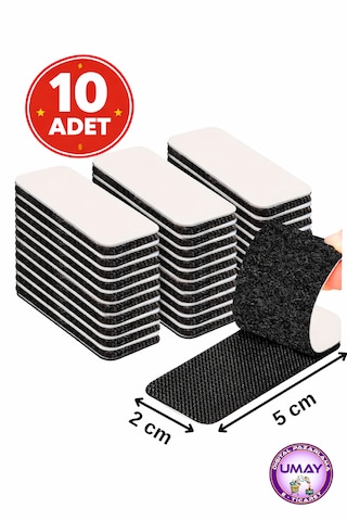 Oto Araç Torpido Üstü Halı Kaydırmaz Yapışkanlı Cırt Cırt Bant 10 Adet En:2xboy:5cm