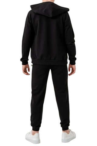 Erkek Çocuk /kız Çocuk Düz Siyah Renk Fermuar Kapamalı Eşofman Takımı Siyah