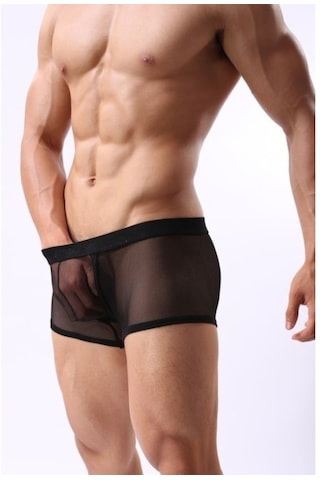 Merry See Siyah Transparan Erkek Boxer (405157753)