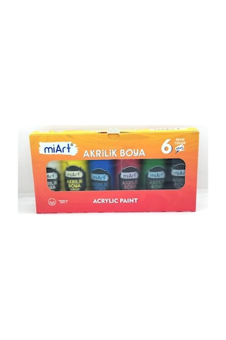 Miart Akrilik Boya 59 Ml 6'lı Set Renkli
