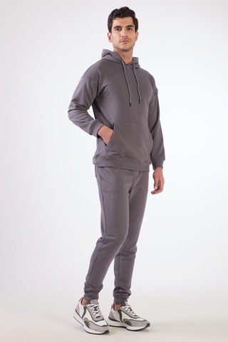 Dufy Antrasit Kapüşonlu Kanguru Cepli Regular Fit Erkek Sweatshirt Antrasit