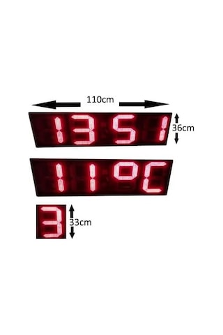 Dijital Duvar Saati Ve Derece Termometre Kasa Ölçüsü: 36x110 Cm Diğer