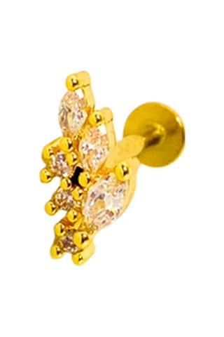 Cerrahi Çelik Taşlı Piercing Altın