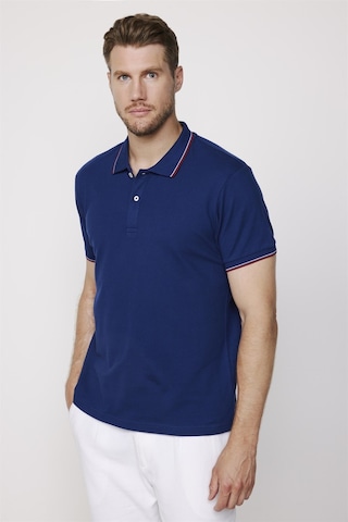 Tudors Erkek Polo Yaka Slim Fit Yaka Ve Kol Şeritli Pike Lacivertvert Tişört-27647-Lacivertvert Lacivert