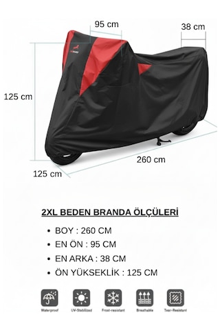 Su Geçirmez 2xl Beden Premium Motosiklet Brandası Uv, Yağmur, Toz Koruma Ve Taşıma Çantalı