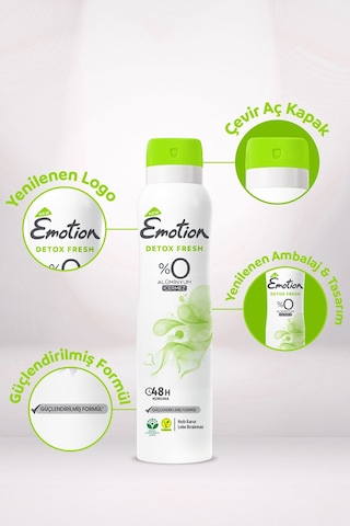 Detox Fresh Kadın Alüminyumsuz Vegan Deodorant 4x150 ML Hızlı Kurur, Leke Bırakmaz
