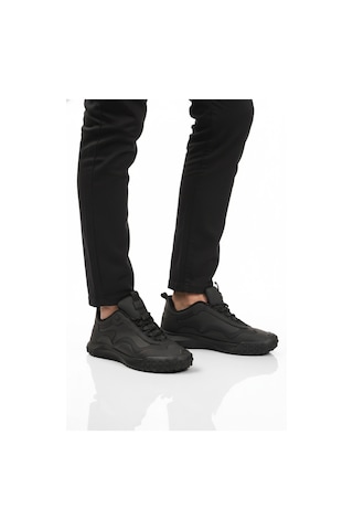 Siyah Bağcıklı Kaymaz Taban Erkek Spor Ayakkabı Mosk 2049 M Siyah-siyah