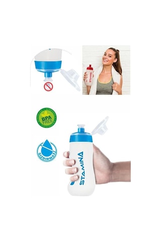 Desenli Sporcu Mavi Su Matarası 700 Ml