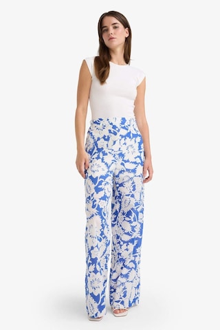 DeFacto Wide Leg Çift Cepli Yüksek Bel Geniş Paça Desenli Vual Palazzo Pantolon F1470AX25SMBE46