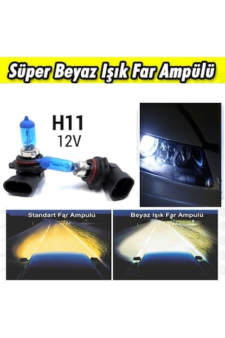 Beyaz Işık Far Ampulü H11 12V 100W