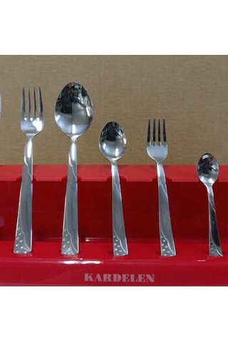 Kardelen 6 Kişilik 30 Parça Yıldız Model Kaşık Çatal Seti Çelik