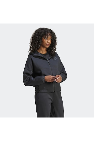 Black Adidas Kadın Kapşonlu Eşofman Üstü W Z.n.e. Fz Je7848 001