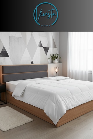 Çift Kişilik Mikrojel Yorgan 195 215 Cm Yumuşak, Rahat Ve Kolay Bakım Beyaz