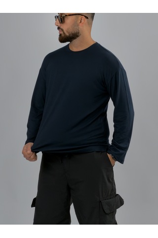 Cocopelli Lacivert Bisiklet Yaka Basic Erkek Sweatshirt Coc3546