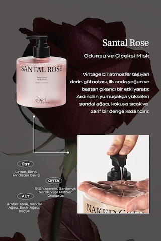 Pürüzsüzleştirici Nemlendirici Saten Bitişli Duş Jeli Kundal Moist Gleam Body Wash Santal Rose Odunsu