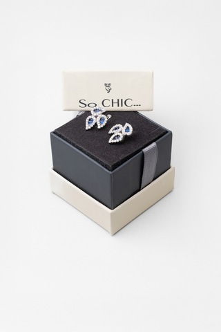 So Chic Yakamoz Işığı 18 Ayar Beyaz Altın Kaplama Gümüş Küpe 12697390