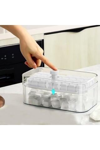 Maiyame 32 Adet Buz Kübük Molds Seti, Basma Kapağı Ve Depo Kutusu İle Buz Kaşığı, Kolay Çıkarım Ve Yer Tasarrufu, Ev Ve Ofis İçin Pratik Buz Depolama Sistemi Çok Renkli