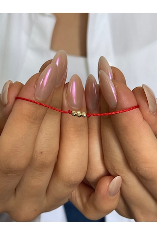 14 Ayar Altın Nazar Boncuklu 3 Dorikalı Altın Şans Bilekliği Altın