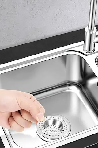 Thentech Metal Lavabo Süzgeci Banyo Küvet Gider Süzgeci Tıkanma Önleyici Metal Lavabo Süzgeci Gri