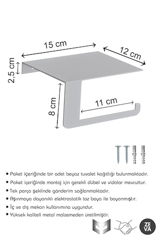 Beyaz Tuvalet Kağıtlığı - Dayanıklı Banyo & Tuvalet Düzenleyici