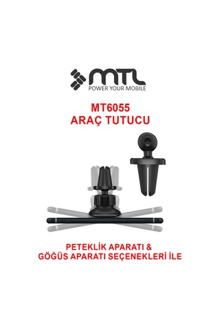 360 Dönebilen Çoklu Montaj Seçenekli Güçlü Manyetik Araç Telefon Tutucu Siyah