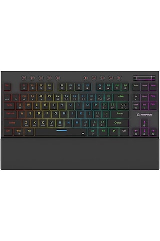 Rampage Beru Siyah 2.4g + Bt Wireless Red Swıtch Mekanik Gaming Oyuncu Klavye Slim Low Profile Rgb Tkl