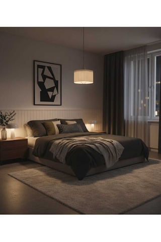 Lüks Beyaz Renk Modern Dekoratif Salon, Oturma Odası Ve Mutfak Sarkıt Avize Lamba Hediyedir. Beyaz