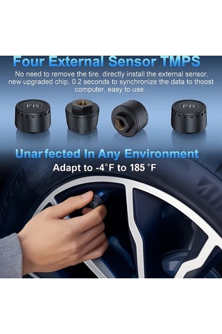 Boatshop1 Siyah 4 Sensörlü Ynf Tpms Lastik Basıncı Ve Sıcaklık Monitörü Güneş Usb Güçlü Zararsız Kurulum Titreşim Alarmı Tüm Araçlara Uygun